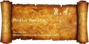 Modla Amrita névjegykártya